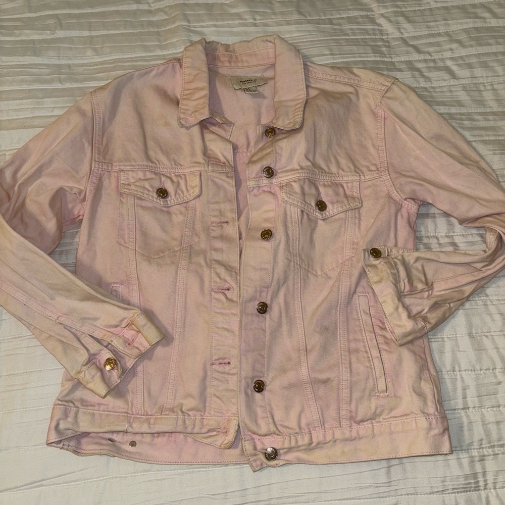Women's Pink Lightwash Denim Jacket